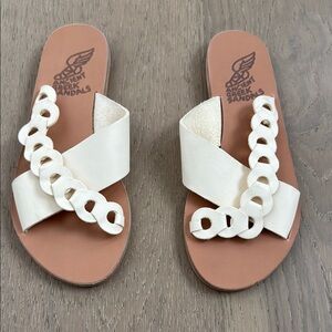 NEW Ancient Greek Sandals Women's Cream Leather Sandals size 37